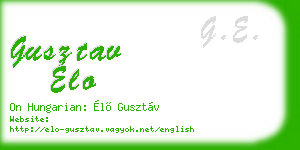 gusztav elo business card